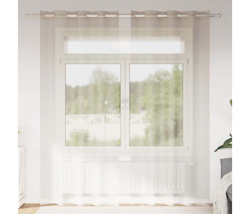 Aizkari Ar Aizkariem 2 Pcs Smiltis 140 X 245 Cm Poliesters Vidaxl