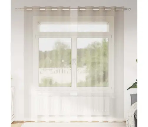 Aizkari Ar Aizkariem 2 Pcs Smiltis 140 X 260 Cm Poliesters Vidaxl