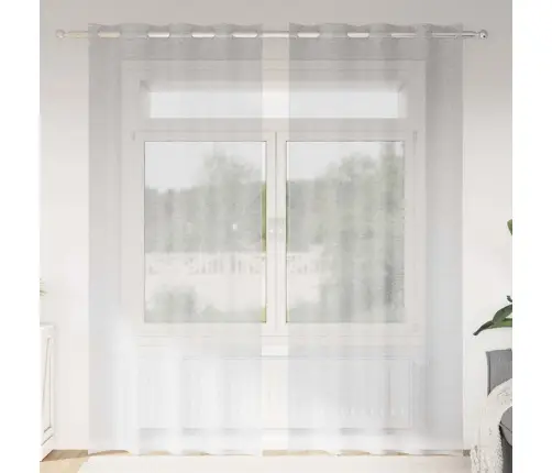 Aizkari Ar Aizkariem 2 Pcs Gaiši Pelēka 140 X 245 Cm Poliesters Vidaxl