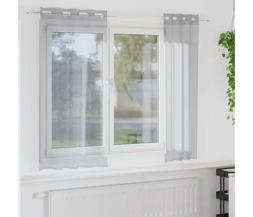 Užuolaidos 2 Pcs Tamsiai Pilka 140X175Cm Poliesteris