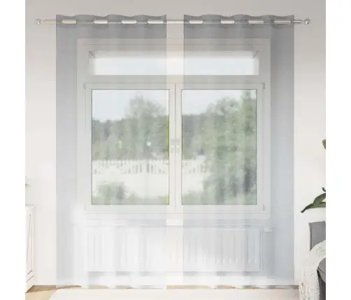 Aizkari Ar Aizkariem 2 Pcs Tumši Pelēka 140 X 245 Cm Poliesters Vidaxl