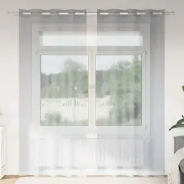 Aizkari Ar Aizkariem 2 Pcs Tumši Pelēka Poliesters Vidaxl