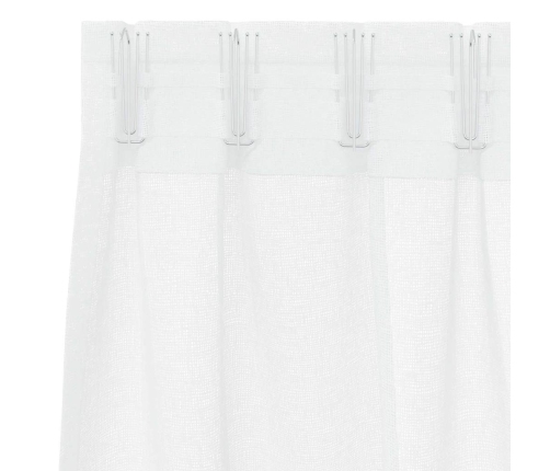 Aizkari Ar Aizkariem 2 Pcs Balta 140 X 140 Cm Poliesters Vidaxl