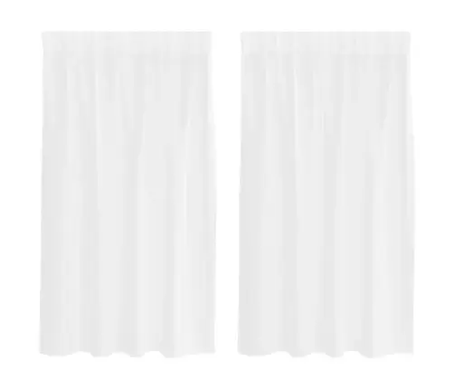 Aizkari Ar Aizkariem 2 Pcs Balta 140 X 140 Cm Poliesters Vidaxl