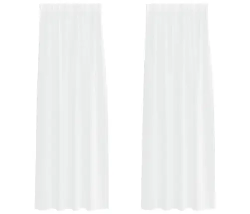 Aizkari Ar Aizkariem 2 Pcs Balta 140 X 225 Cm Poliesters Vidaxl