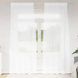 Aizkari Ar Aizkariem 2 Pcs Balts 140X175Cm Poliesters Vidaxl