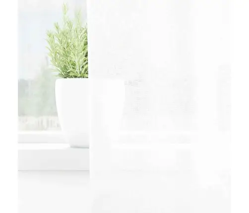 Voile Kardin Kardinatega 2 Pcs Valge 140X245Cm Polüester