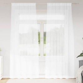 Aizkari Ar Aizkariem 2 Pcs Balts 140X175Cm Poliesters Vidaxl