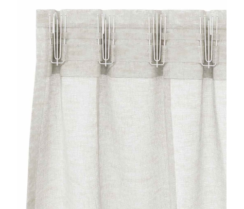 Užuolaidos Su Užuolaidomis 2 Pcs Kreminė 140X140Cm Poliesteris