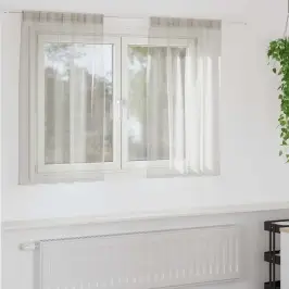 Aizkari Ar Aizkariem 2 Pcs Krēmkrāsa 140X140Cm Poliesters Vidaxl