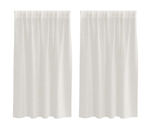 Užuolaidos Su Užuolaidomis 2 Pcs Kreminė 140X140Cm Poliesteris