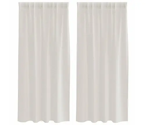 Aizkari Ar Aizkariem 2 Pcs Krēmkrāsa 140 X 175 Cm Poliesters Vidaxl