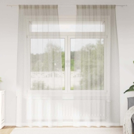 Aizkari Ar Aizkariem 2 Pcs Krēmkrāsa 140X175Cm Poliesters Vidaxl