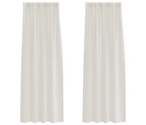 Aizkari Ar Aizkariem 2 Pcs Krēmkrāsa 140 X 225 Cm Poliesters Vidaxl