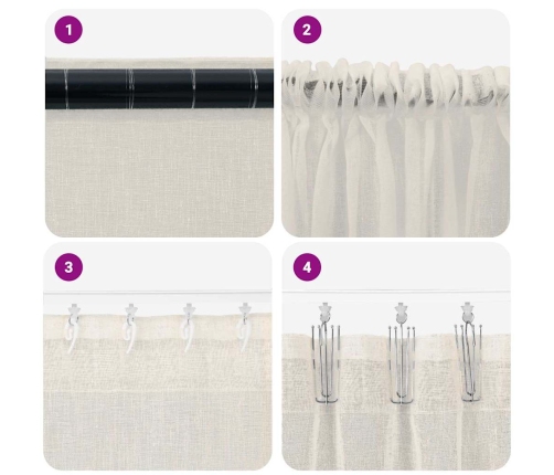 Kardinaid Kardinatega 2 Pcs Cream 140X175Cm Polüester