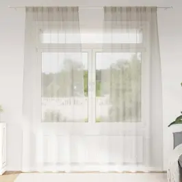 Užuolaidos Su Užuolaidomis 2 Pcs Kreminė 140X175Cm Poliesteris