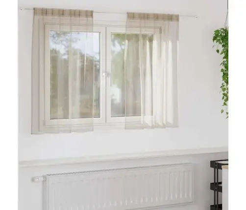 Užuolaidos Su Užuolaidomis 2 Pcs Smėlio 140X140Cm Poliesteris
