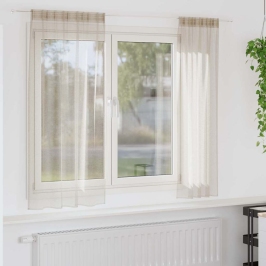 Aizkari Ar Aizkariem 2 Pcs Smilšu 140X175Cm Poliesters Vidaxl