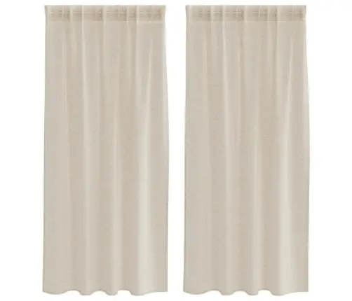 Aizkari Ar Aizkariem 2 Pcs Smiltis 140 X 175 Cm Poliesters Vidaxl Aizkari Ar Aizkariem 2 Pcs Smiltis 140 X 175 Cm Poliesters Vidaxl