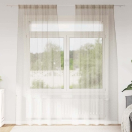 Aizkari Ar Aizkariem 2 Pcs Smilšu 140X175Cm Poliesters Vidaxl