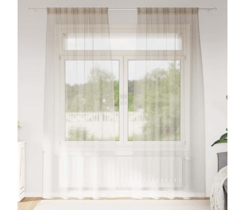 Aizkari Ar Aizkariem 2 Pcs Smiltis 140 X 225 Cm Poliesters Vidaxl