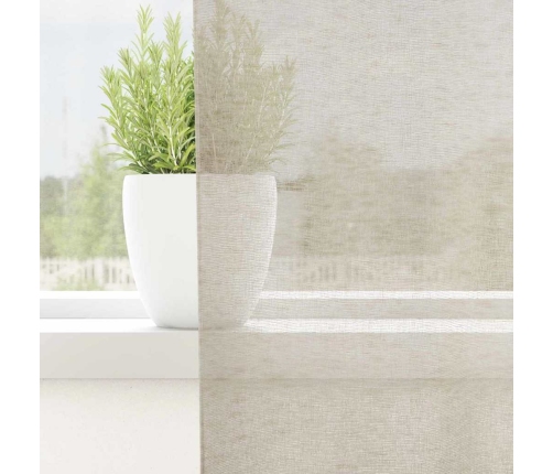 Aizkari Ar Aizkariem 2 Pcs Smiltis 140 X 225 Cm Poliesters Vidaxl