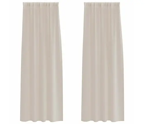 Aizkari Ar Aizkariem 2 Pcs Smiltis 140 X 225 Cm Poliesters Vidaxl