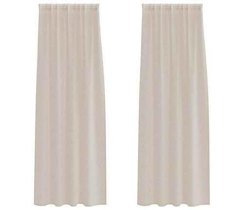 Aizkari Ar Aizkariem 2 Pcs Smiltis 140 X 260 Cm Poliesters Vidaxl