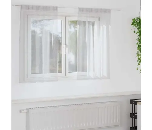 Voile Užuolaida 2 Pcs Šviesiai Pilka 140X175Cm Poliesteris
