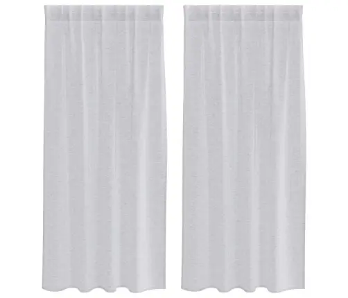 Užuolaidos 2 Pcs Šviesiai Pilka 140X175Cm Poliesteris