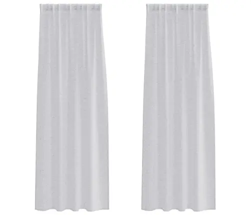 Voile Kardin Kardinatega 2 Pcs Helehall 140X175Cm Polüester