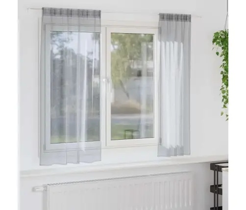 Užuolaidos 2 Pcs Tamsiai Pilka 140X175Cm Poliesteris