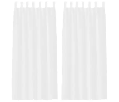 Aizkari Ar Aizkariem 2 Pcs Balta 140 X 225 Cm Poliesters Vidaxl