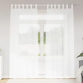 Voile Aizkaris Ar Aizkariem 2 Pcs Balts 140X245Cm Poliesters Vidaxl Voile Aizkaris Ar Aizkariem 2 Pcs Balts 140X245Cm Poliesters Vidaxl