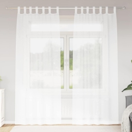 Aizkari Ar Aizkariem 2 Pcs Balts 140X175Cm Poliesters Vidaxl