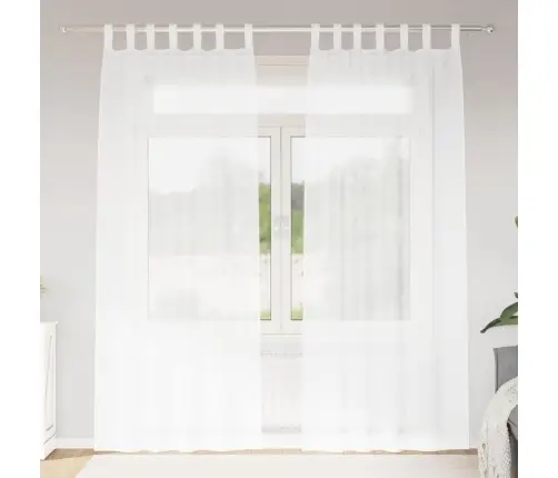 Voile Užuolaida 2 Pcs Balta 140X260Cm Poliesteris