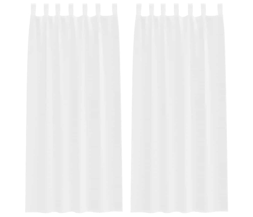 Aizkari Ar Aizkariem 2 Pcs Balta 140 X 260 Cm Poliesters Vidaxl
