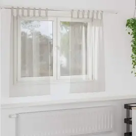 Voile Užuolaida 2 Pcs Kreminė 140X140Cm Poliesteris Voile Užuolaida 2 Pcs Kreminė 140X140Cm Poliesteris