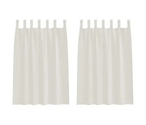 Aizkari Ar Aizkariem 2 Pcs Krēmkrāsa 140 X 140 Cm Poliesters Vidaxl Aizkari Ar Aizkariem 2 Pcs Krēmkrāsa 140 X 140 Cm Poliesters Vidaxl