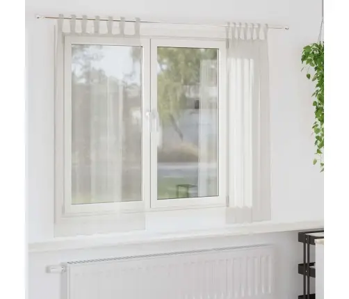 Aizkari Ar Aizkariem 2 Pcs Krēmkrāsa 140 X 175 Cm Poliesters Vidaxl