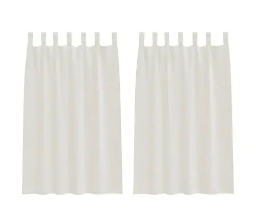 Aizkari Ar Aizkariem 2 Pcs Krēmkrāsa 140 X 175 Cm Poliesters Vidaxl