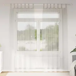 Voile Aizkaris 2 Pcs Krēmkrāsa 140X175Cm Poliesters Vidaxl