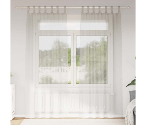Užuolaidos Su Užuolaidomis 2 Pcs Kreminė 140X175Cm Poliesteris