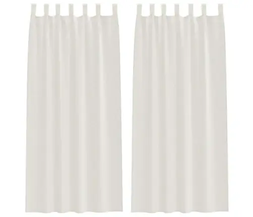 Aizkari Ar Aizkariem 2 Pcs Krēmkrāsa 140 X 245 Cm Poliesters Vidaxl