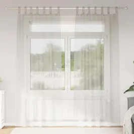 Aizkari Ar Aizkariem 2 Pcs Krēmkrāsa 140X175Cm Poliesters Vidaxl