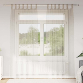 Aizkari Ar Aizkariem 2 Pcs Smilšu 140X175Cm Poliesters Vidaxl