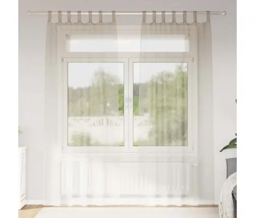 Aizkari Ar Aizkariem 2 Pcs Smiltis 140 X 225 Cm Poliesters Vidaxl