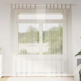 Aizkari Ar Aizkariem 2 Pcs Smilšu 140X175Cm Poliesters Vidaxl
