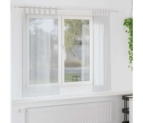 Voile Kardin Kardinatega 2 Pcs Helehall 140X175Cm Polüester