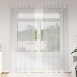 Užuolaidos 2 Pcs Šviesiai Pilka 140X175Cm Poliesteris
